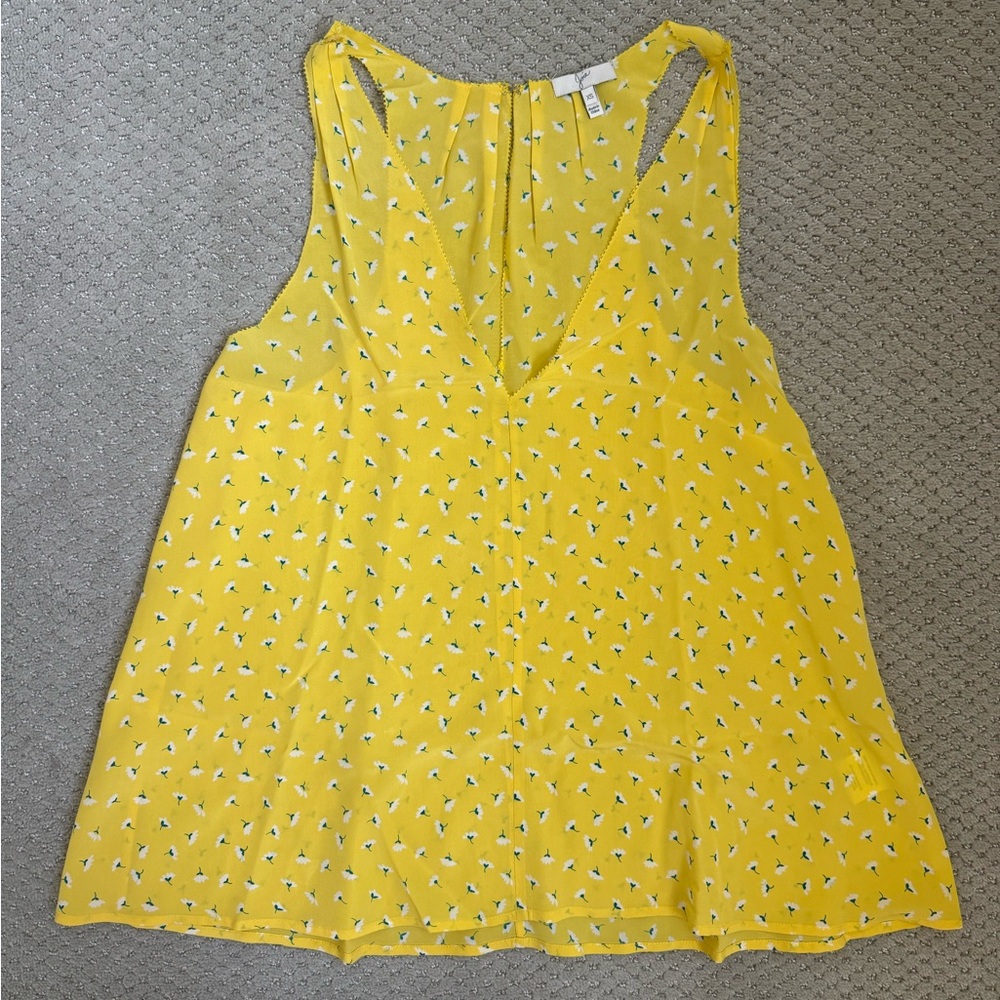 Joie Yellow Floral Silk Tank Blouse XS